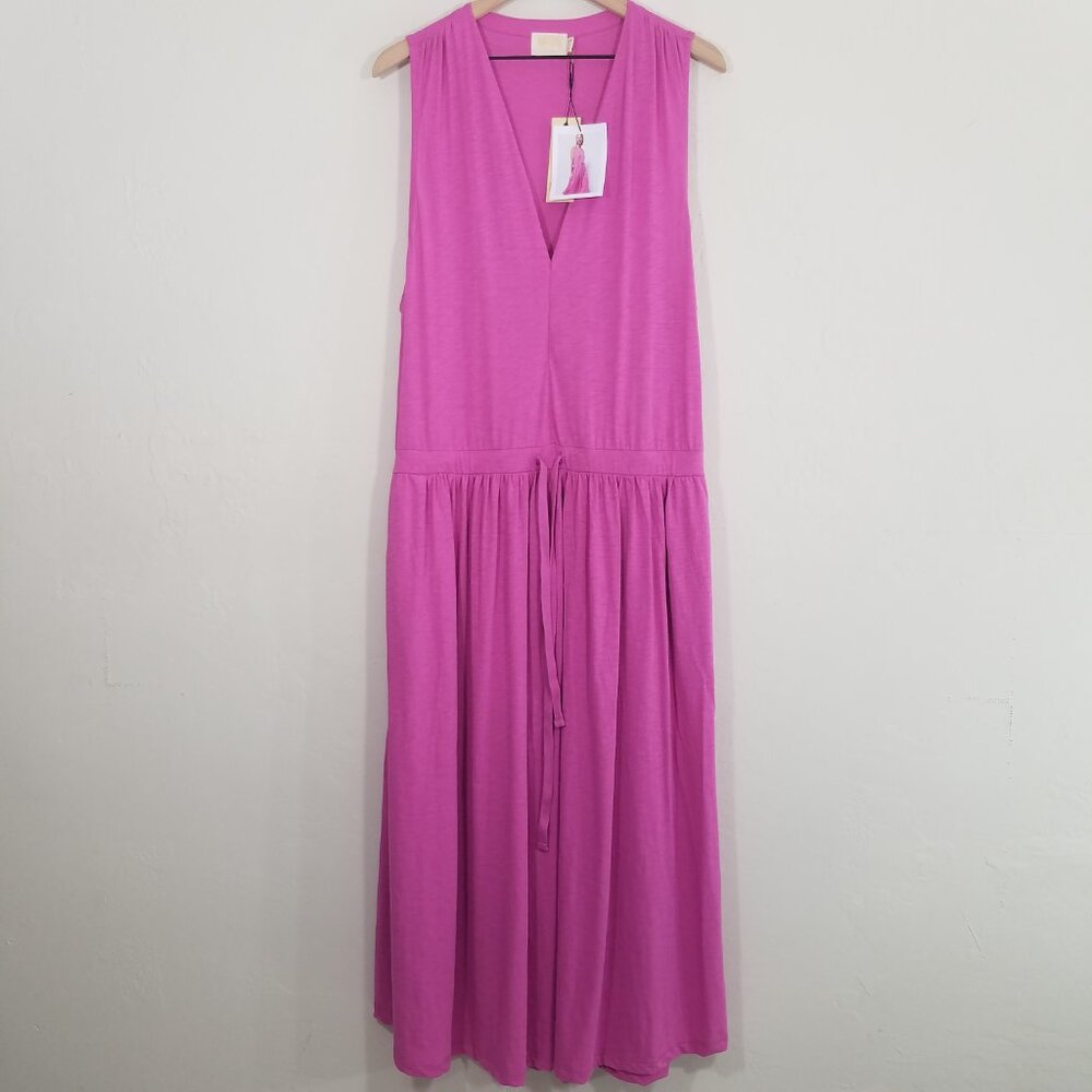 NWT Nation LTD Pima Cotton Rosebud Brianna Sleeveless Midi Dress V-Neck Size XXL - Picture 4 of 10